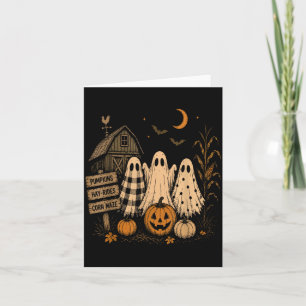 Cartão A temporada trio fantasma abóbora patch casa de fa