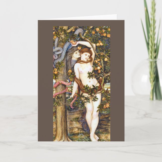 Cartão A tentação de Eve John Roddam Spencer Stanhope (Frente)