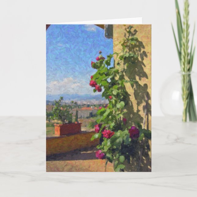 Cartão "A Terrace, Tuscany" Greeting Cards (Frente)