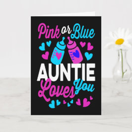 Cartão A tia rosa ou azul te ama | Detentor do gênero