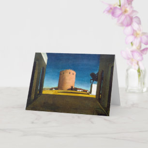 Cartão A Torre Vermelha Giorgio de Chirico
