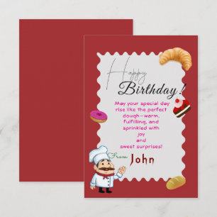 Cartão A um cozinheiro de pastelaria