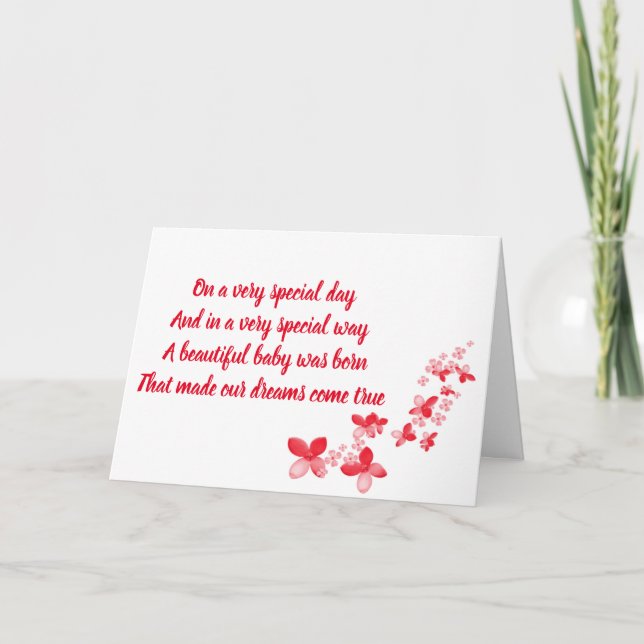 CARTÃO A UMA FILHA ESPECIAL * NO ANIVERSÁRIO (Frente)