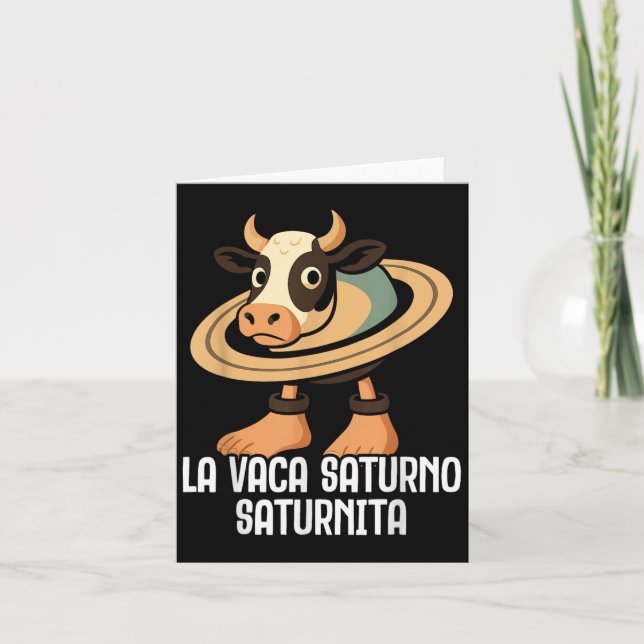 Cartão A Vaca Saturno Saturnita Cérebro Italiano Engraçad (Frente)