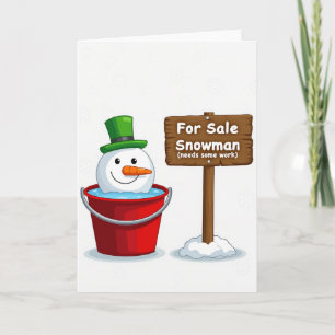 Cartão À Venda Boneco de Neve Derretendo Precisa de Repar