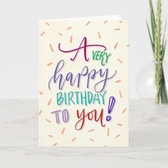 Cartão A Very Happy Birthday To You Card (Frente)