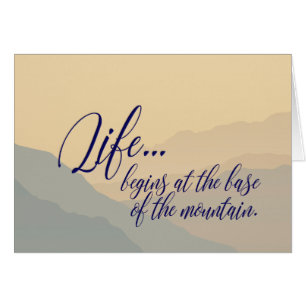 Cartão A "vida começa" a tranquilidade