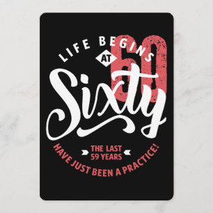 Cartão A vida começa aos 60   60.o aniversário