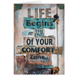 Cartão A Vida Começa No Fim Da Zona De Conforto