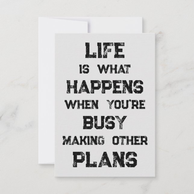 Cartão A Vida É... Citação Motivacional Engraçada (Frente)