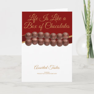 Cartão A Vida é Como uma Caixa de Chocolates