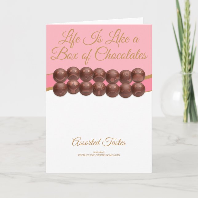 Cartão A Vida é Como uma Caixa de Chocolates (Frente)