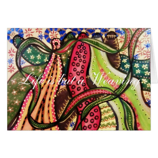 Cartão A vida é mas uma tecelagem (Frente horizontal)