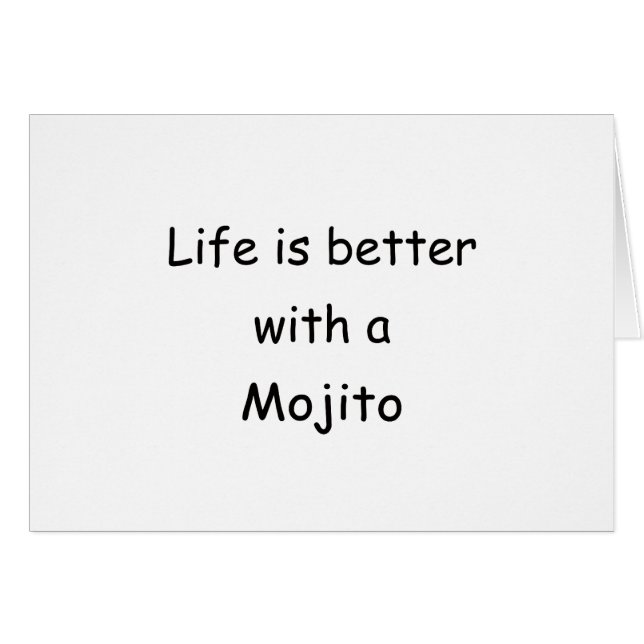 Cartão A vida é melhor com um Mojito (Frente Horizontal)