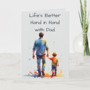 Cartão A Vida é Melhor de Mão Dada com o Papai Feliz Aniv