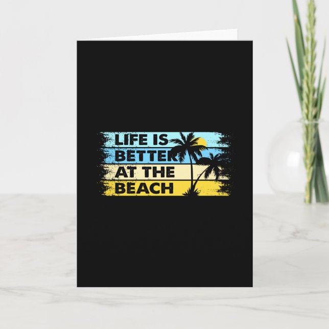 Cartão A vida é melhor na praia (Frente)