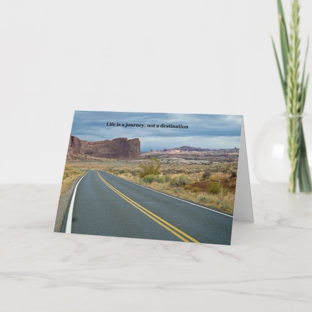 Cartão A vida é uma jornada, não um destino (Frente)