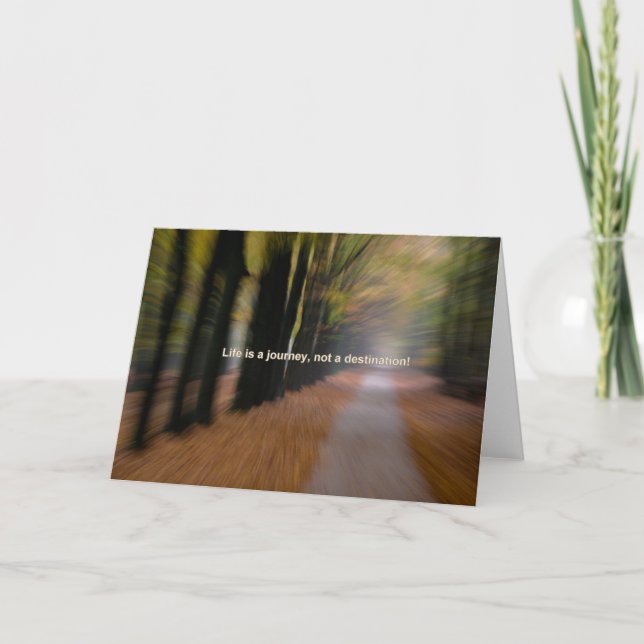 Cartão A vida é uma viagem não um destino (Frente)