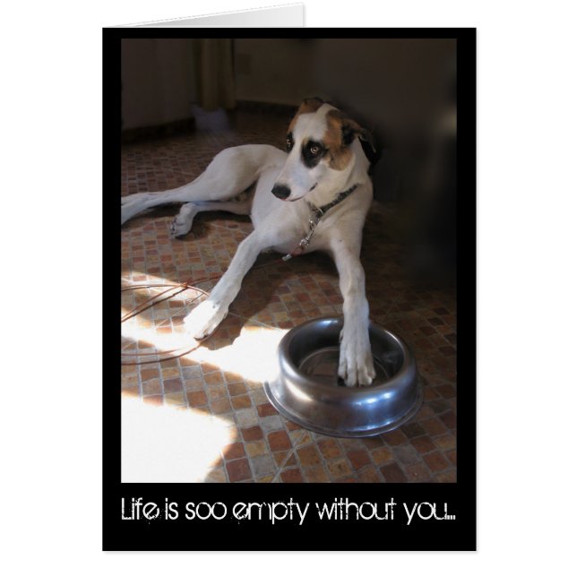 Cartão A vida está tão vazia sem você (Frente)