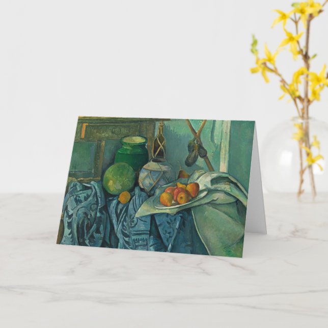 Cartão A vida eterna com um Jar Ginger e beringelas, Ceza (Flor Amarela)