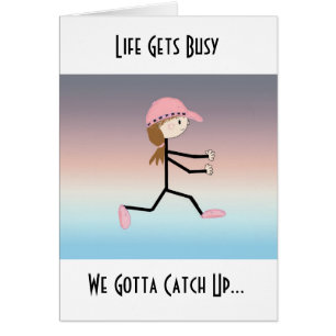 Cartão A vida fica ocupada - corredor