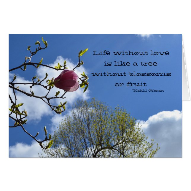 Cartão A vida sem amor é como (Frente Horizontal)