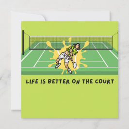 Cartão A vida tênis é melhor no Tribunal