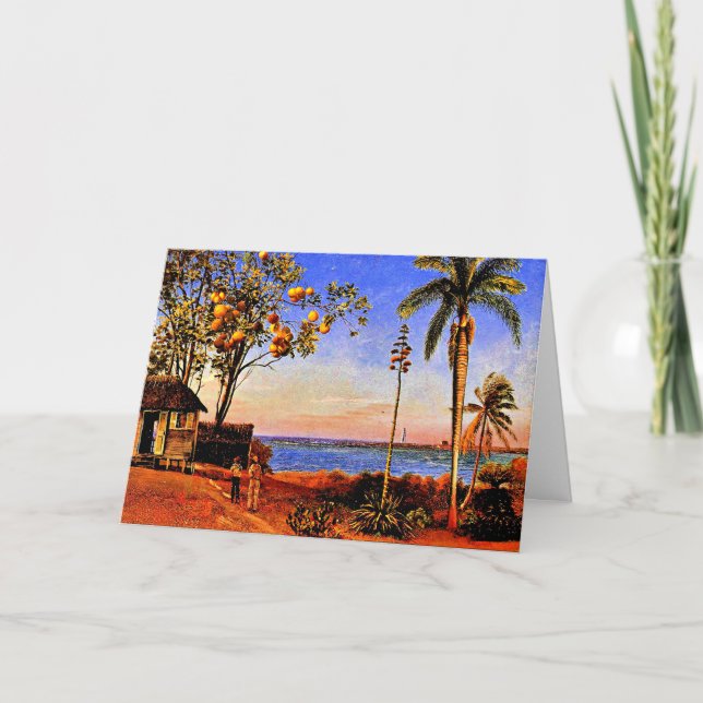 Cartão A View in the Bahamas, Albert Bierstadt, (Frente)