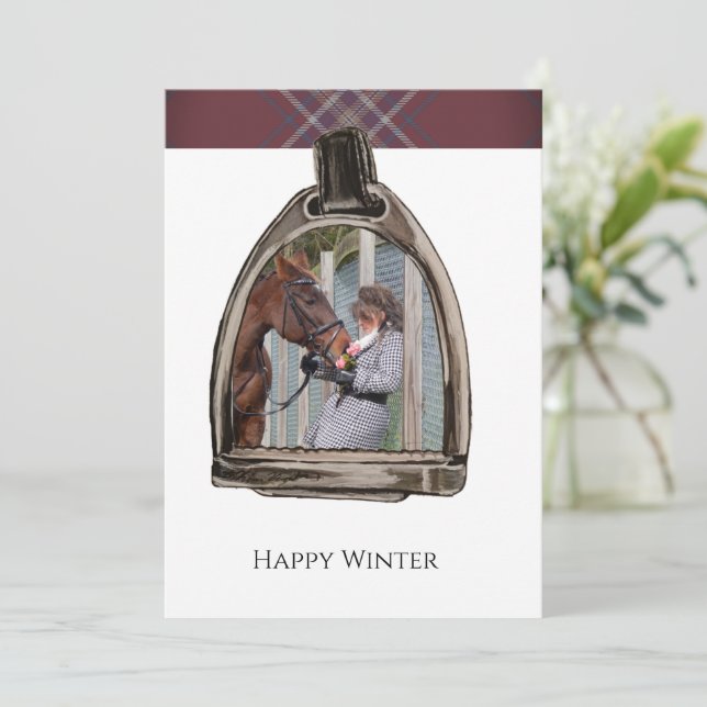 Cartão a view through the stirrup (Em pé/Frente)