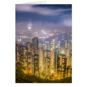 Cartão A visão de Hong Kong do Pico
