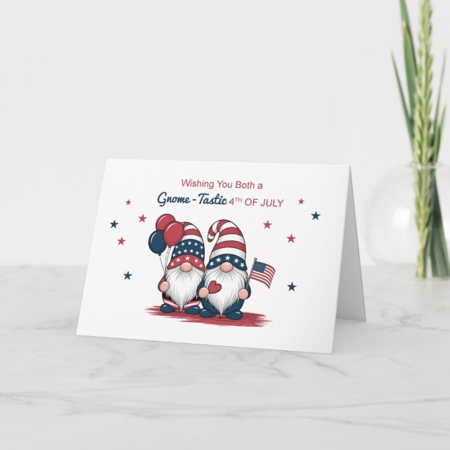 Cartão A vocês dois, 4 de julho, Gnomo Patriótico (Frente)