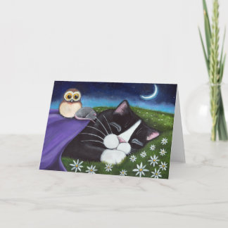 Cartão A Watchful Eye | Fantasy Cat Art