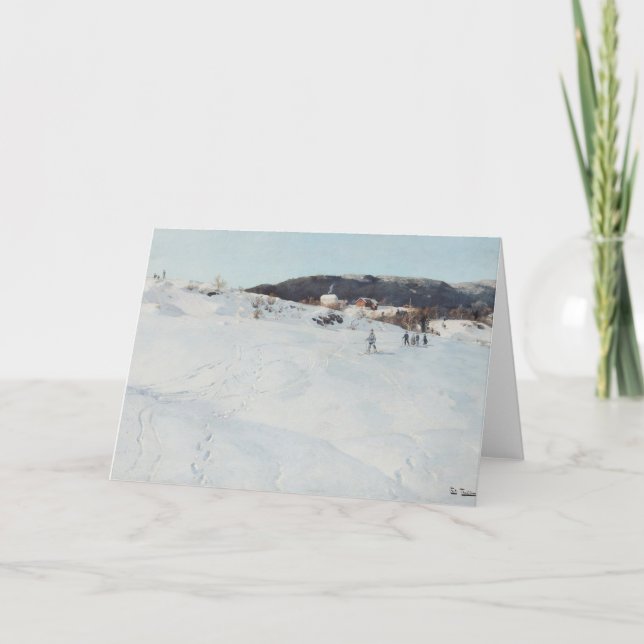 Cartão A Winter's Day in Norway, 1886 (Frente)