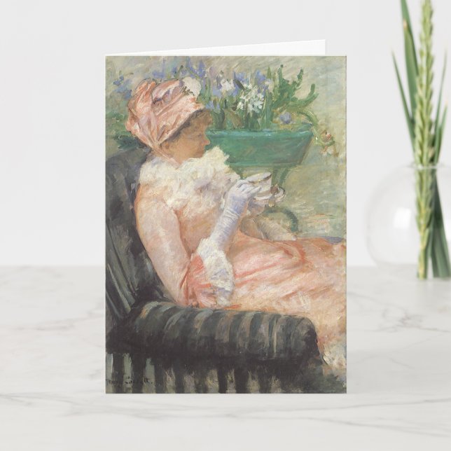 Cartão A Xícara de Chá de Cassatt (Frente)