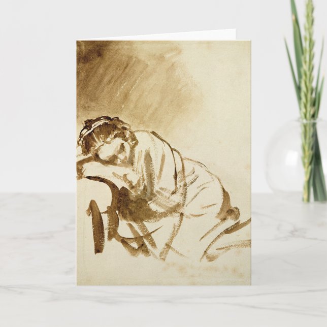 Cartão A Young Woman Sleeping  c.1654 (Frente)