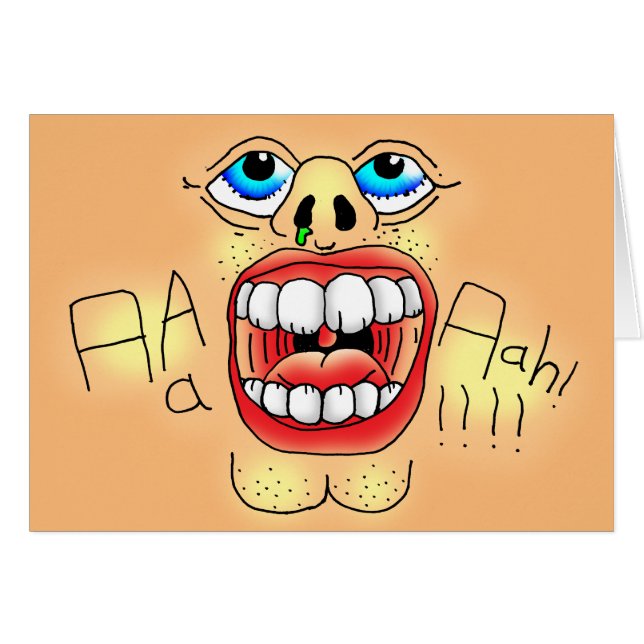 Cartão AAAAAHHH! Rosto de Gritação (Frente Horizontal)