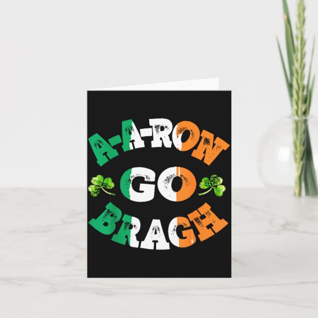 Cartão Aaron Erin Go Bragh Shamrock St.patrick's Day  (Frente)