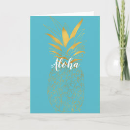 Cartão Abacaxi Dourado do Aqua Aloha