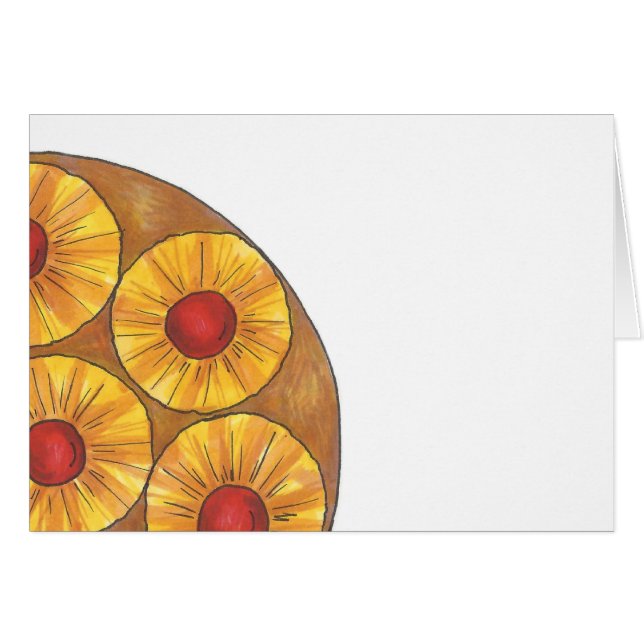 Cartão Abacaxi em cima para baixo Calçado de cereja (Frente Horizontal)