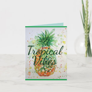Cartão Abacaxi Fruta Comida Vibes Tropicais Laranja Lima 