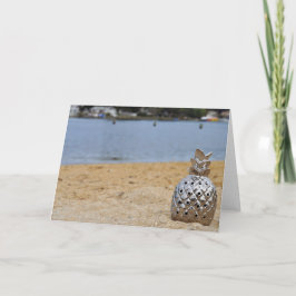 Cartão Abacaxi na praia