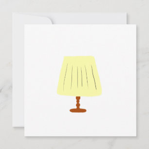 Cartão Abajur de Mesa Pregueado Amarelo Aconchegante Deco