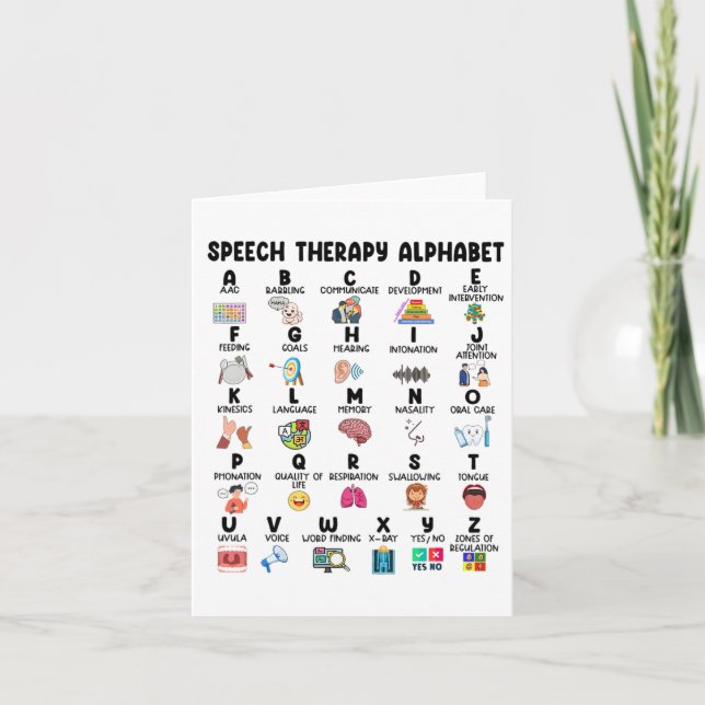 Cartão Abc Do Phech Therapy Alphabet Speech Language Pat (Frente)