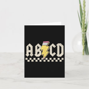 Cartão Abcd Pencil Lightning Bolt De Volta Para Professor