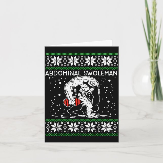 Cartão Abdominal Swoleman Yeti Fun Christmas Gym Weightli (Frente)
