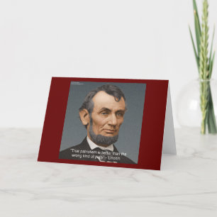 Cartão Abe Lincoln & Citação Patriótica