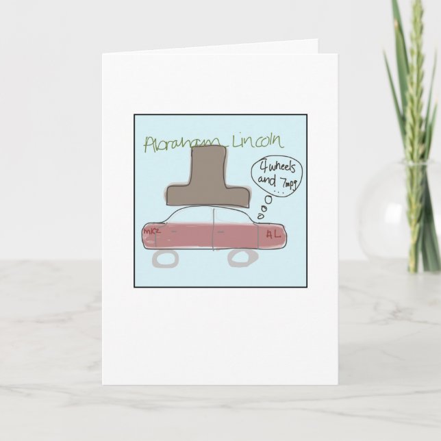 Cartão Abe Lincoln Funky Ilustrado (Frente)