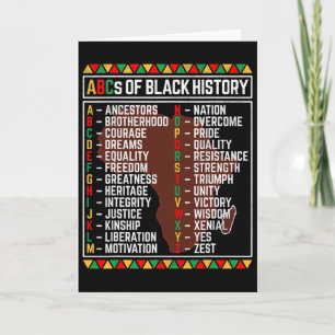 Cartão Abecedário do Mês da História Negra Aprender Alfab
