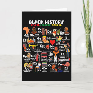 Cartão Abecedário do Mês da História Negra Orgulho Viva-o