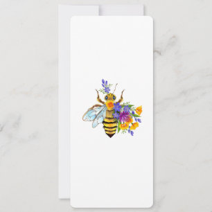 Cartão Abeja flor com plantas silvestres
